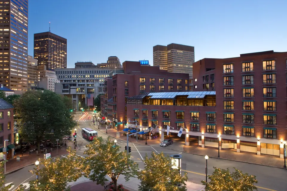 The Bostonian Hotel Boston by Faneuil Hall at dusk via Expedia