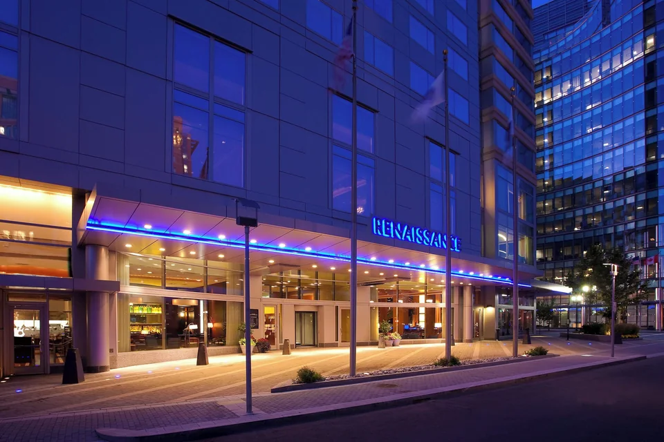 Renaissance Boston Seaport District entrance at night via Expedia