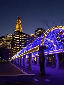 Holiday Trellis Lighting at Christopher Columbus Park